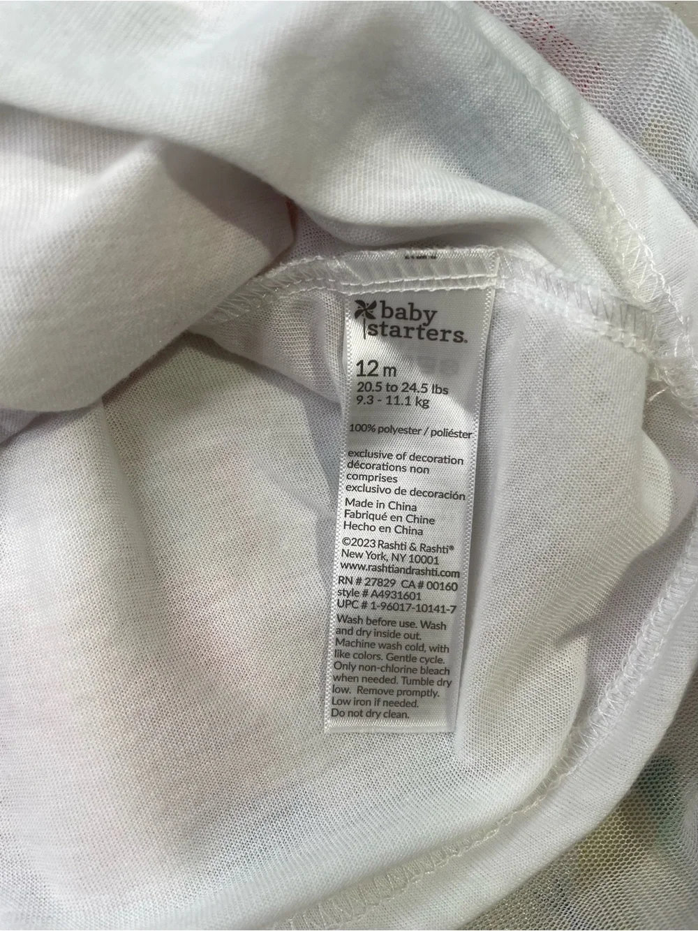 NWT Baby Starters 18 Months White Butterfly Print Top with Blue Leggings